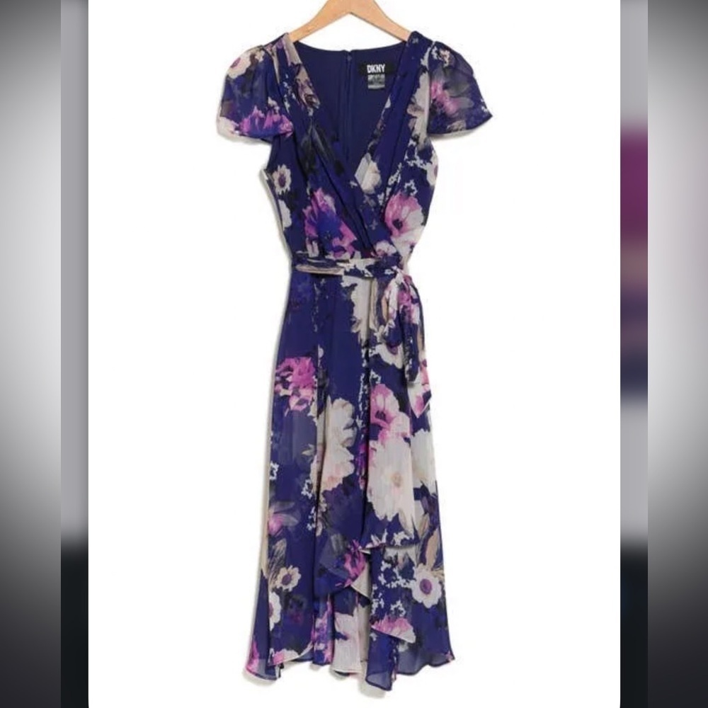DKNY floral wrap dress